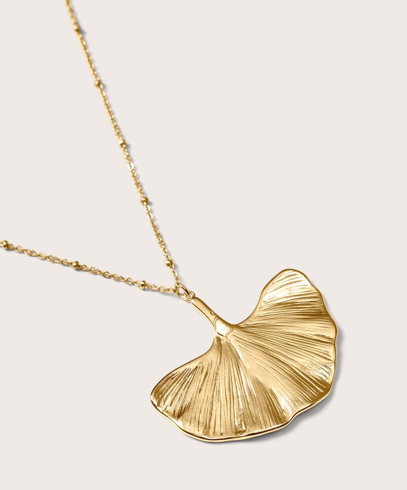 collier long avec pendentif et longueur réglable, Gold