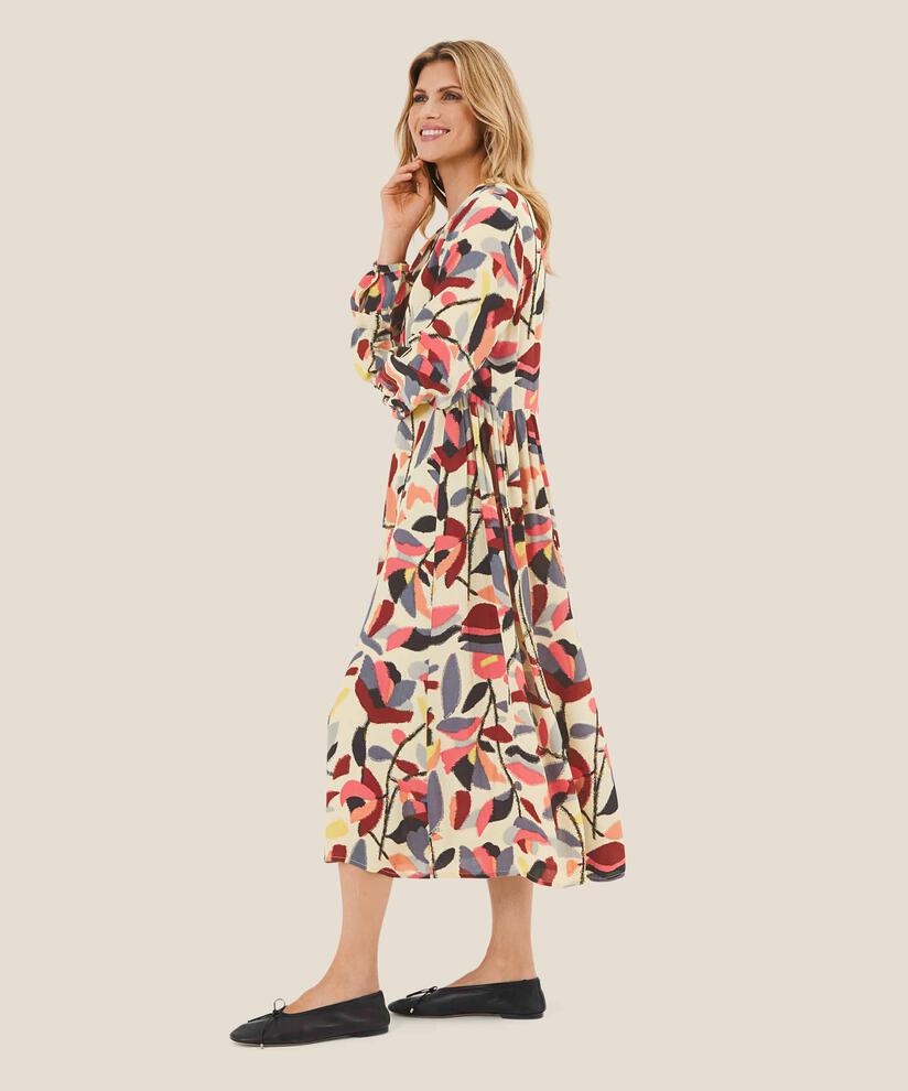 robe avec plis latéraux, Calypso Coral
