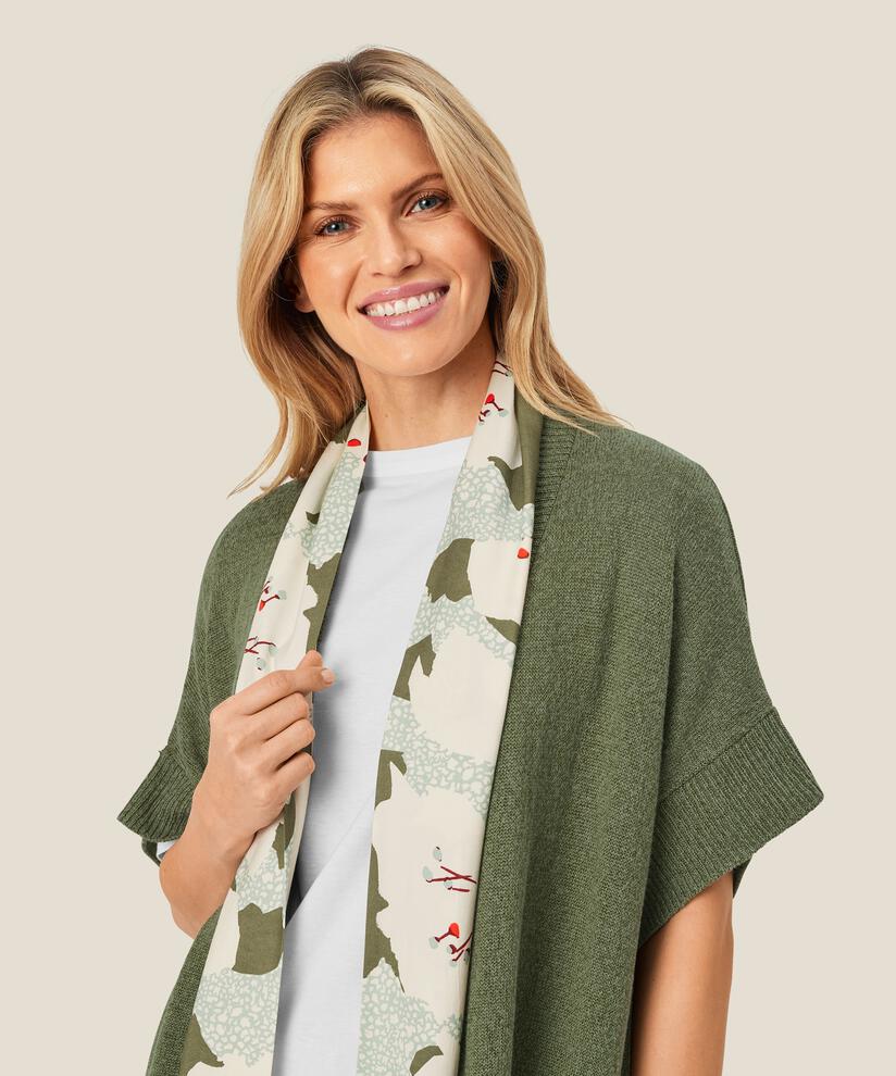écharpe en viscose imprimée, Frosty Green