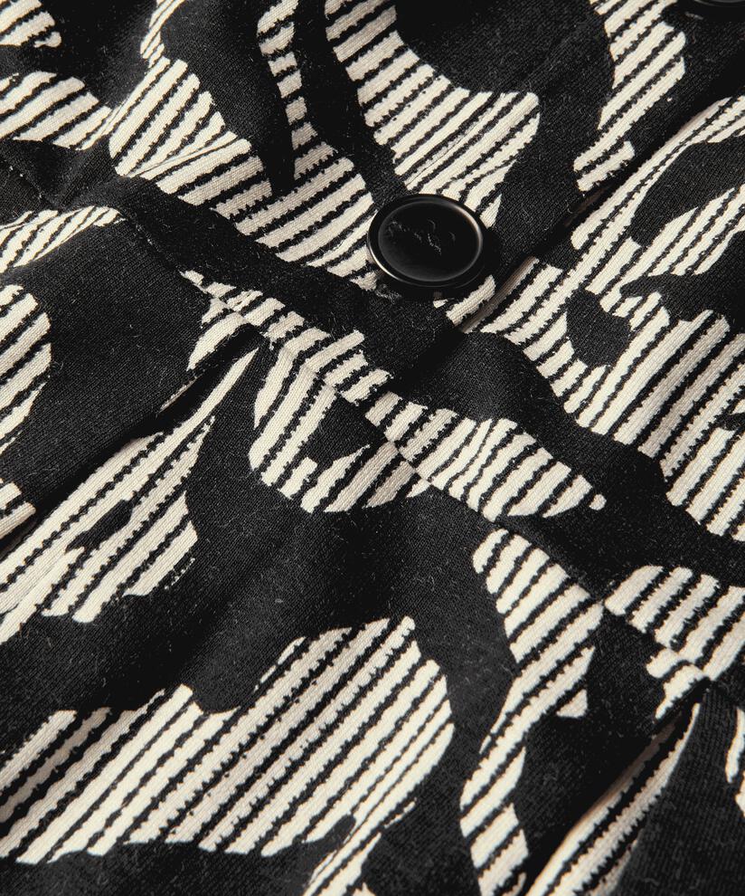 robe tulipe avec boutons au cou, Black