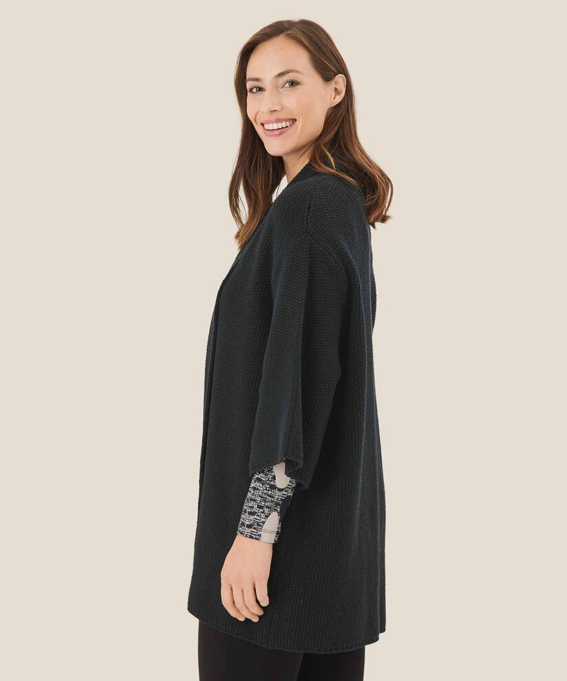 Cardigan en coton à manches 1/2, Black