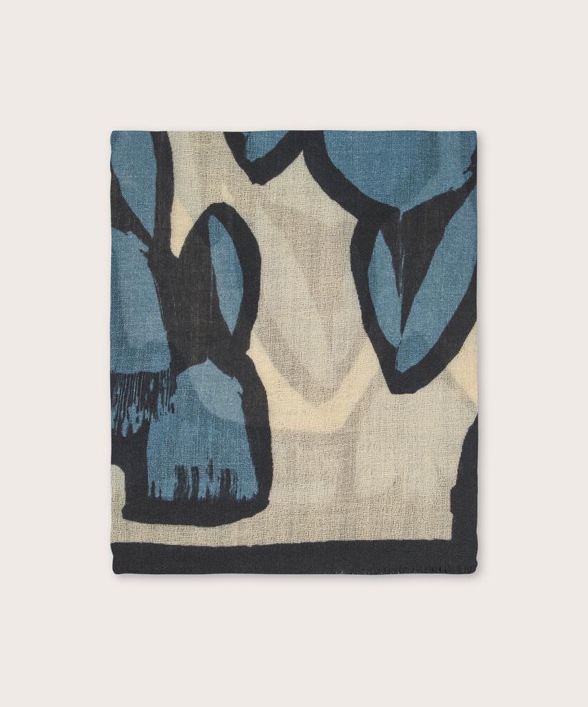 écharpe en laine à motifs, Proven Blue