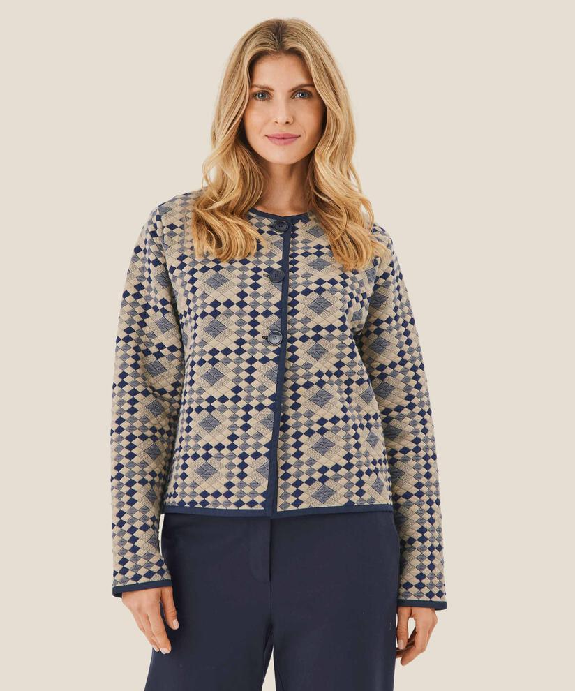 veste matelassée douce en jersey de coton, Maritime Blue