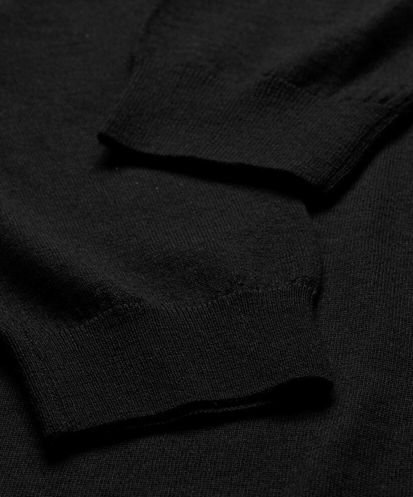 robe en maille avec col roulé et fentes, Black