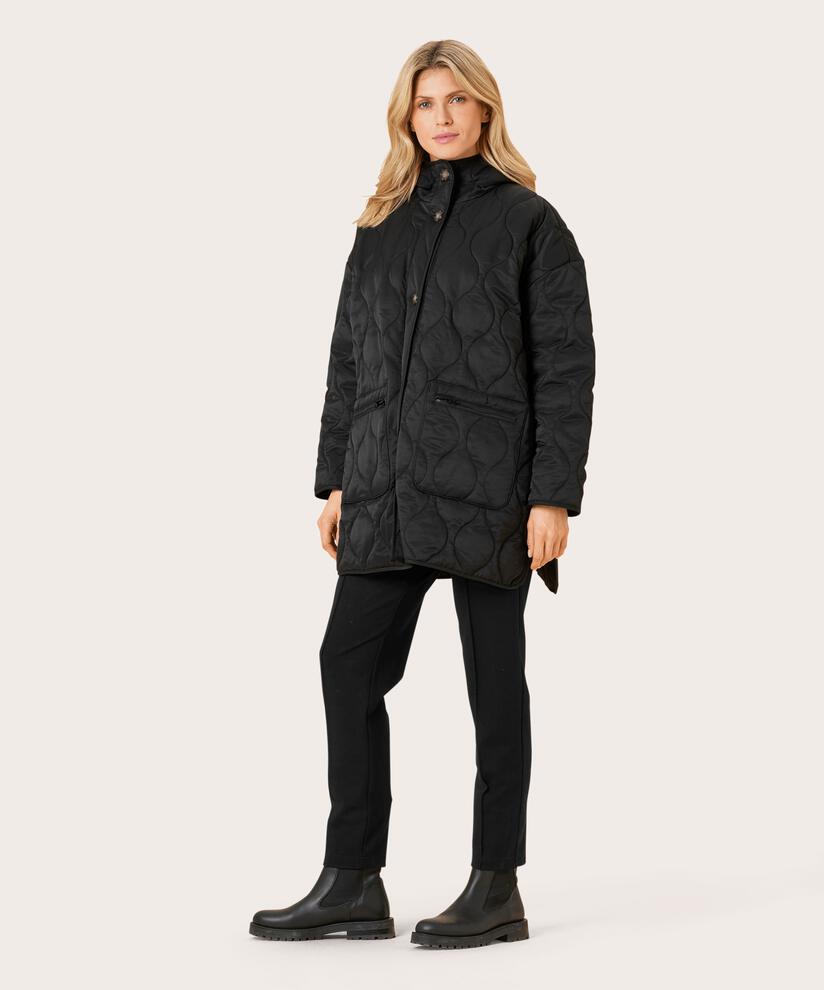 manteau matelassé à capuche, Black