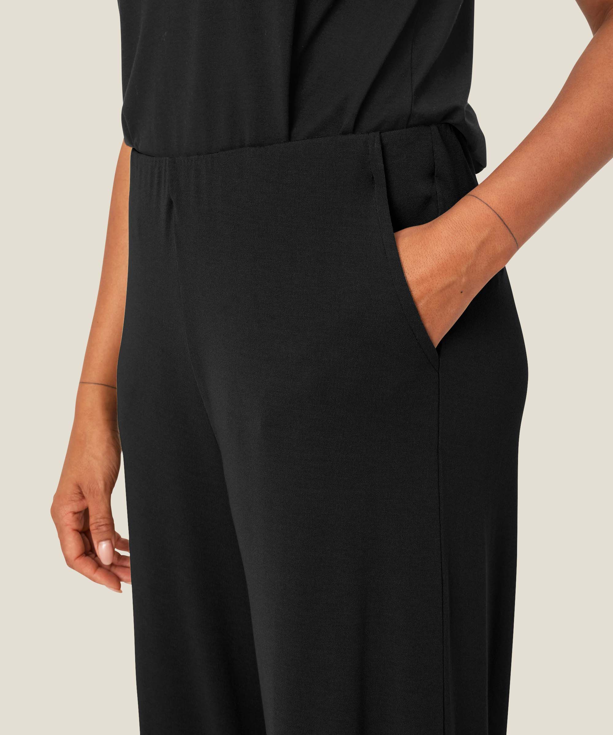 pantalon en jersey avec taille élastique, Black