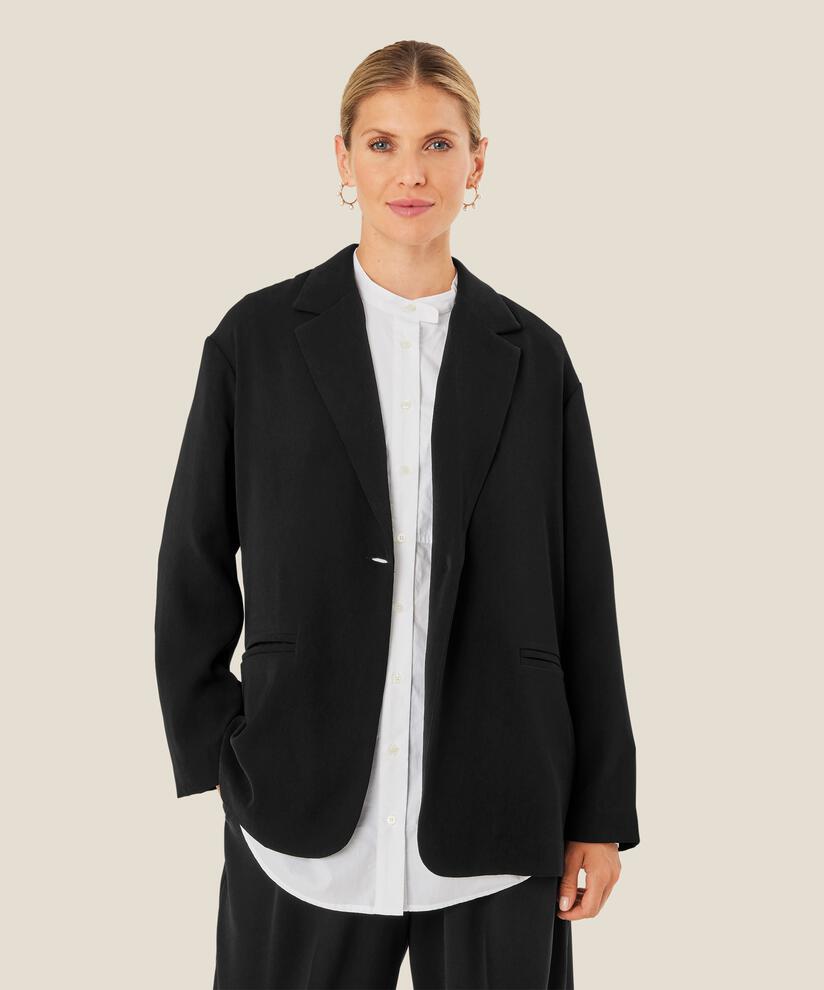 blazer classique à un bouton, Black
