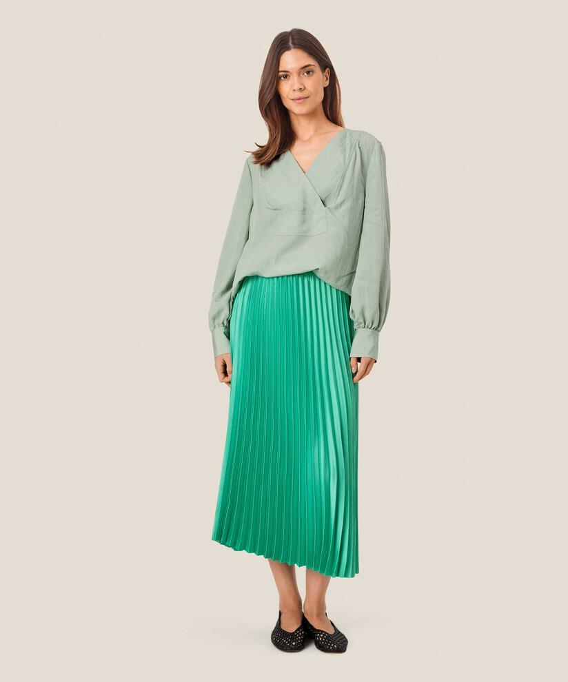 Jupe plissée à taille élastique, Winter Green
