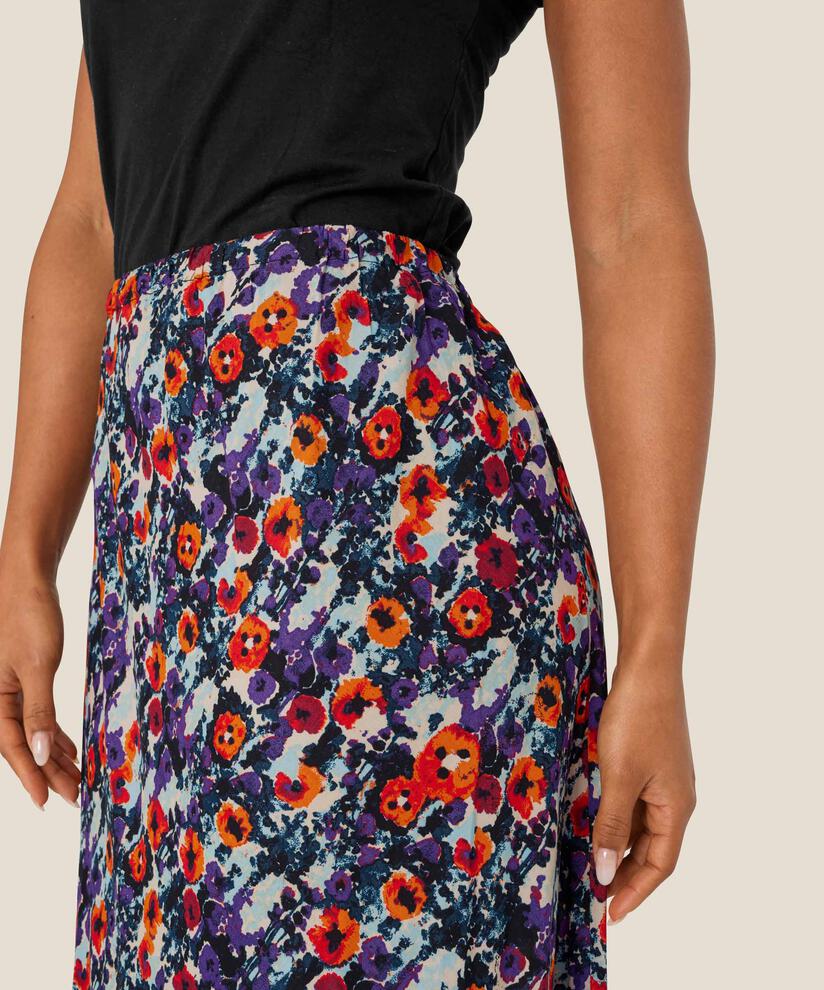 jupe en viscose fleurie avec taille élastique, Meadow Violet