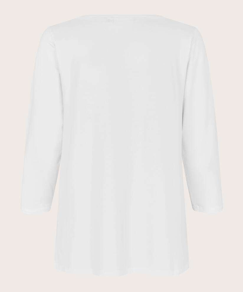 Top En Jersey Á Col Rond, White