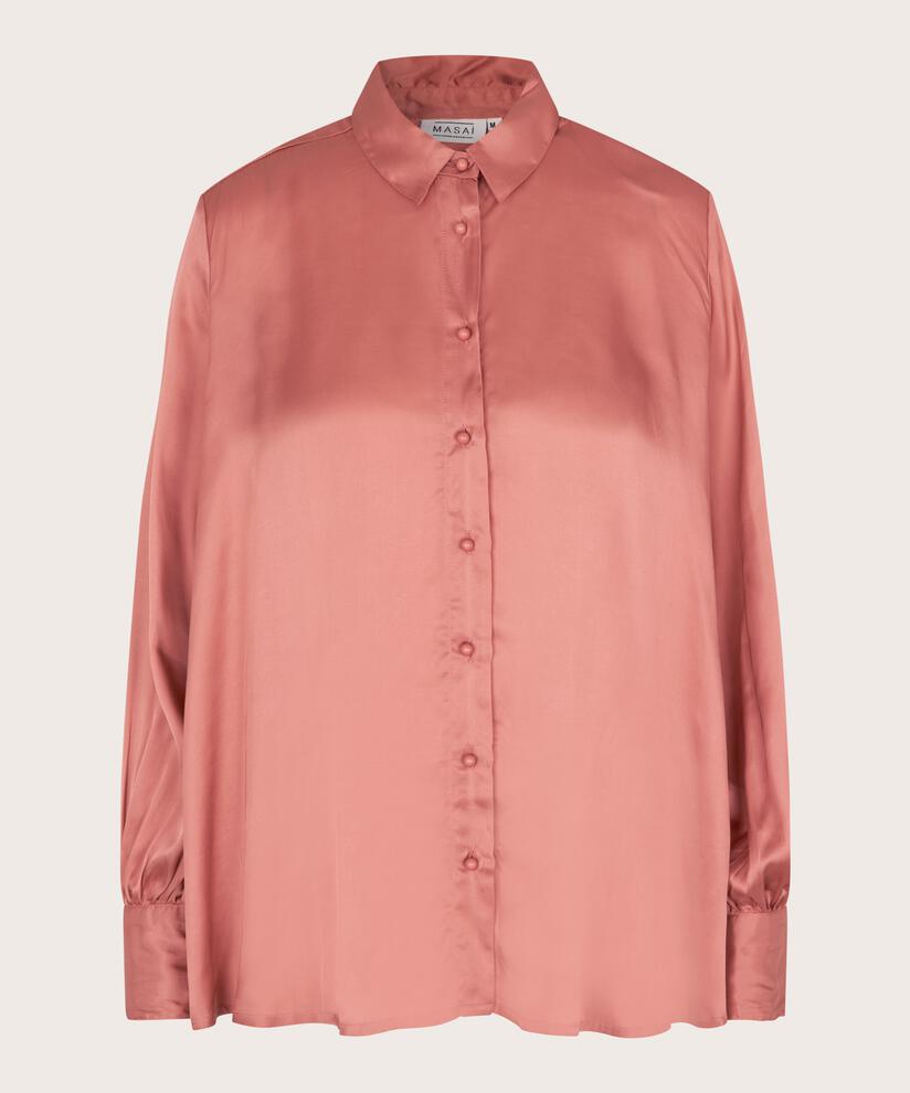 chemise en satin de viscose avec drapés au dos, Ash rose