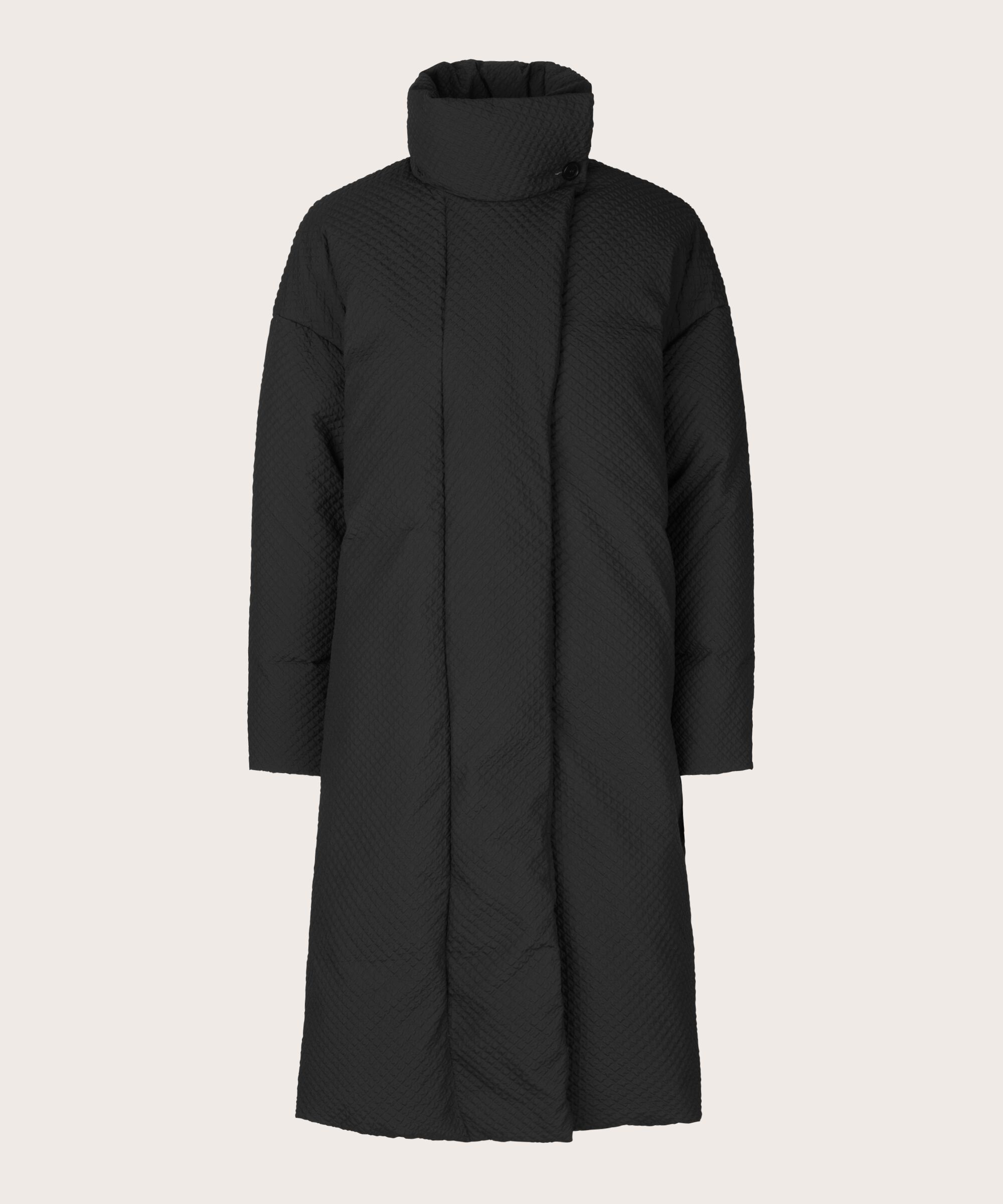 manteau en duvet avec structure gaufrée, Black