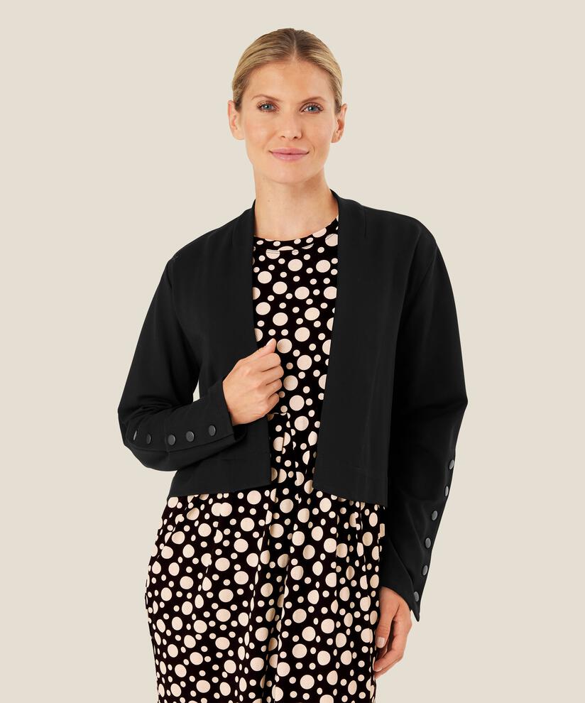 veste courte en jersey avec bouton sur la manche, Black