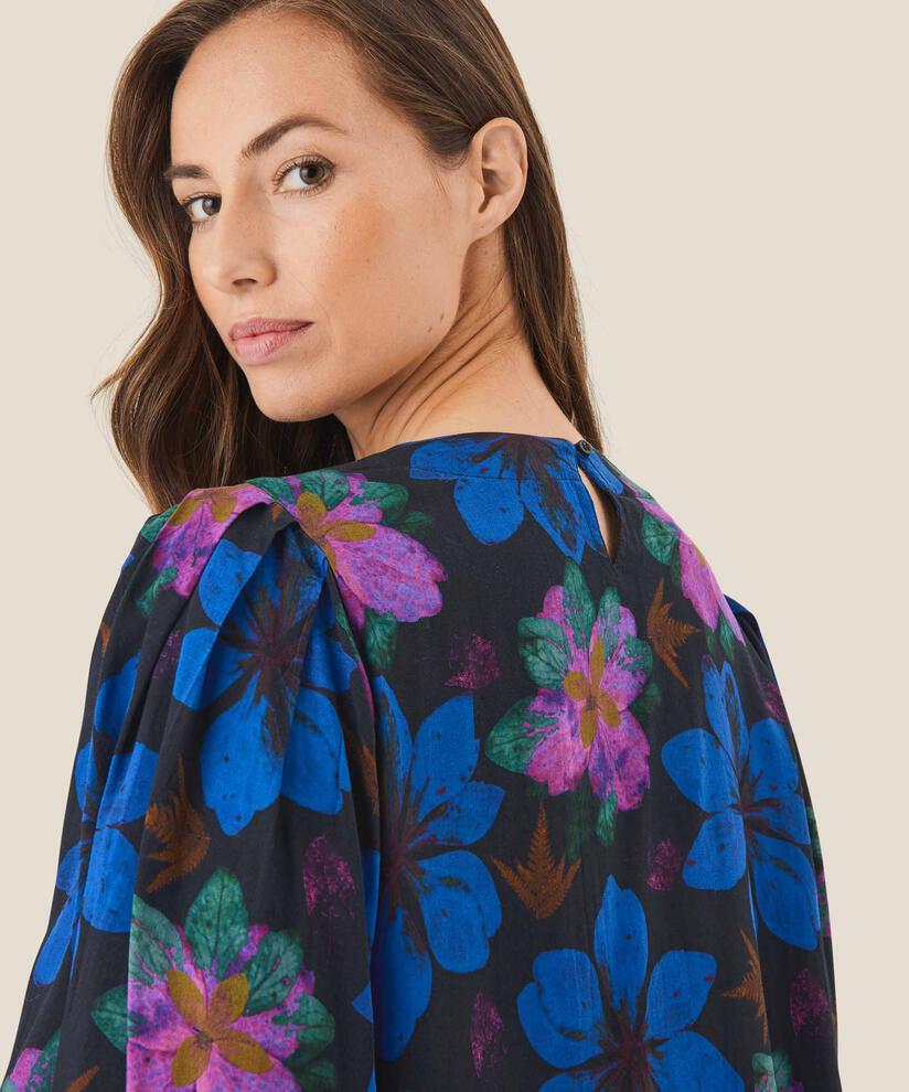 Blouse en viscose à col rond, Wild Aster