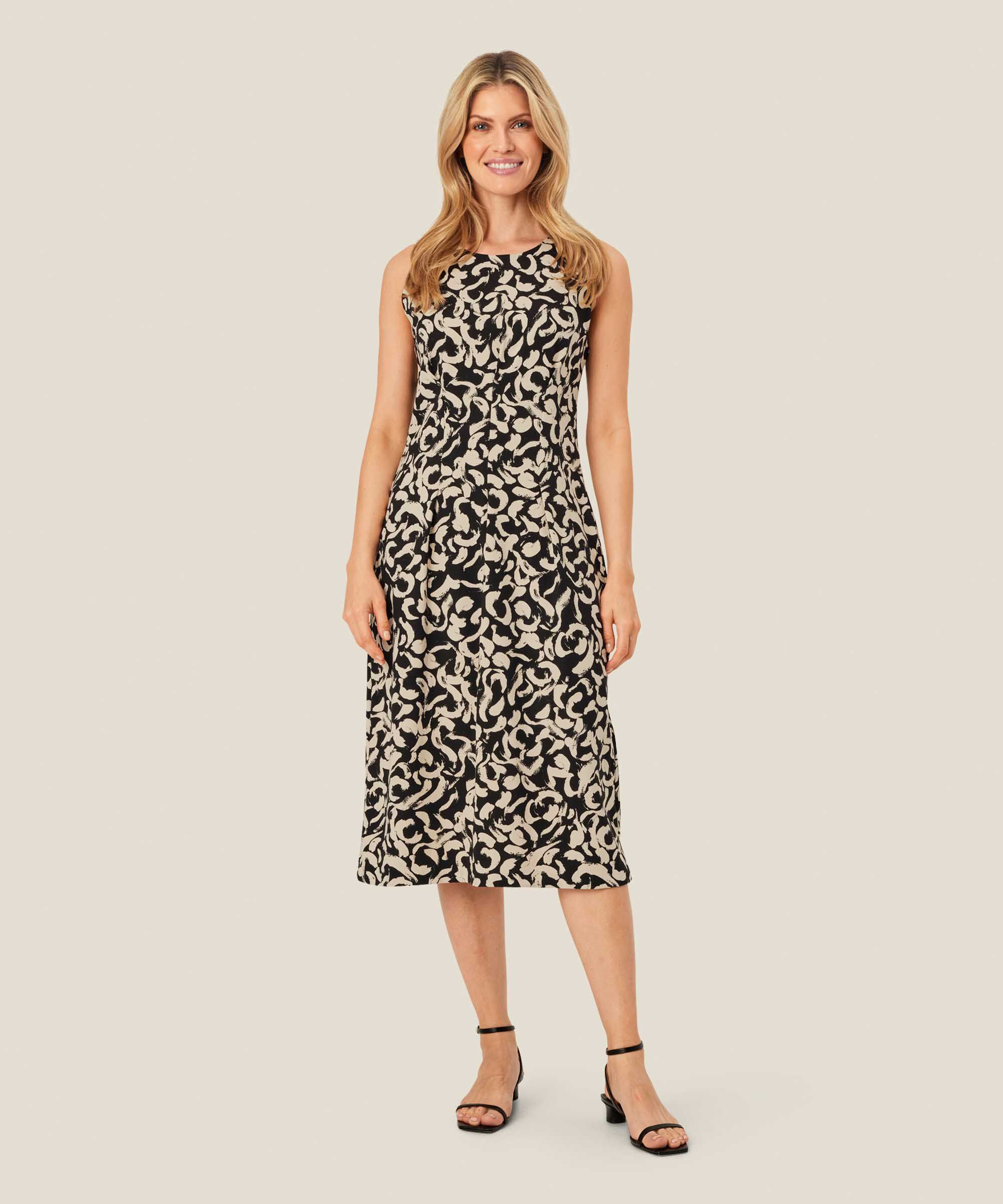 robe ajustée en jersey sans manches, Black