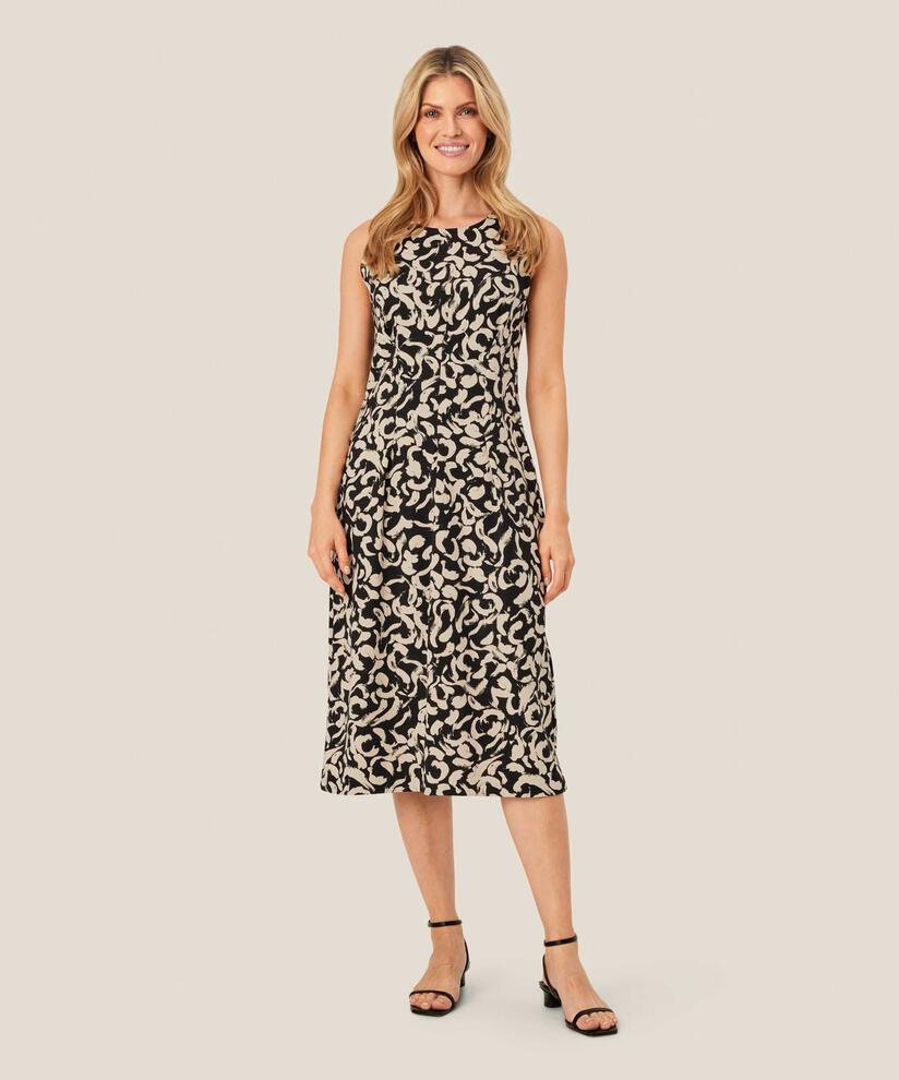 robe ajustée en jersey sans manches, Black