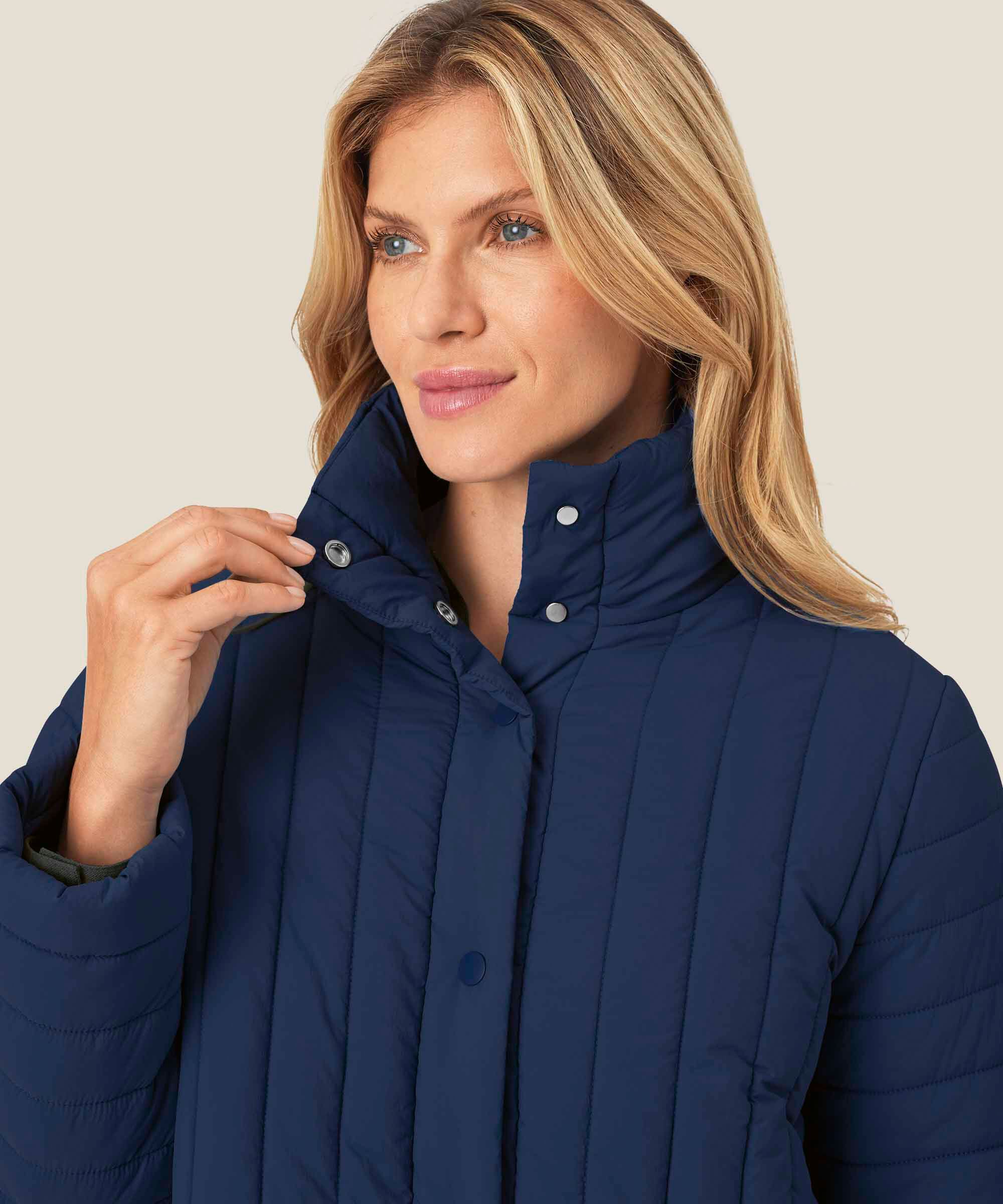 veste à col montant et poches fendues, Navy Blazer