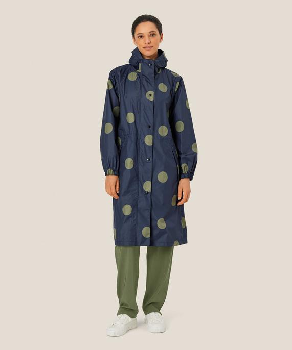 veste de pluie à pois avec capuche et poches, Mood Indigo