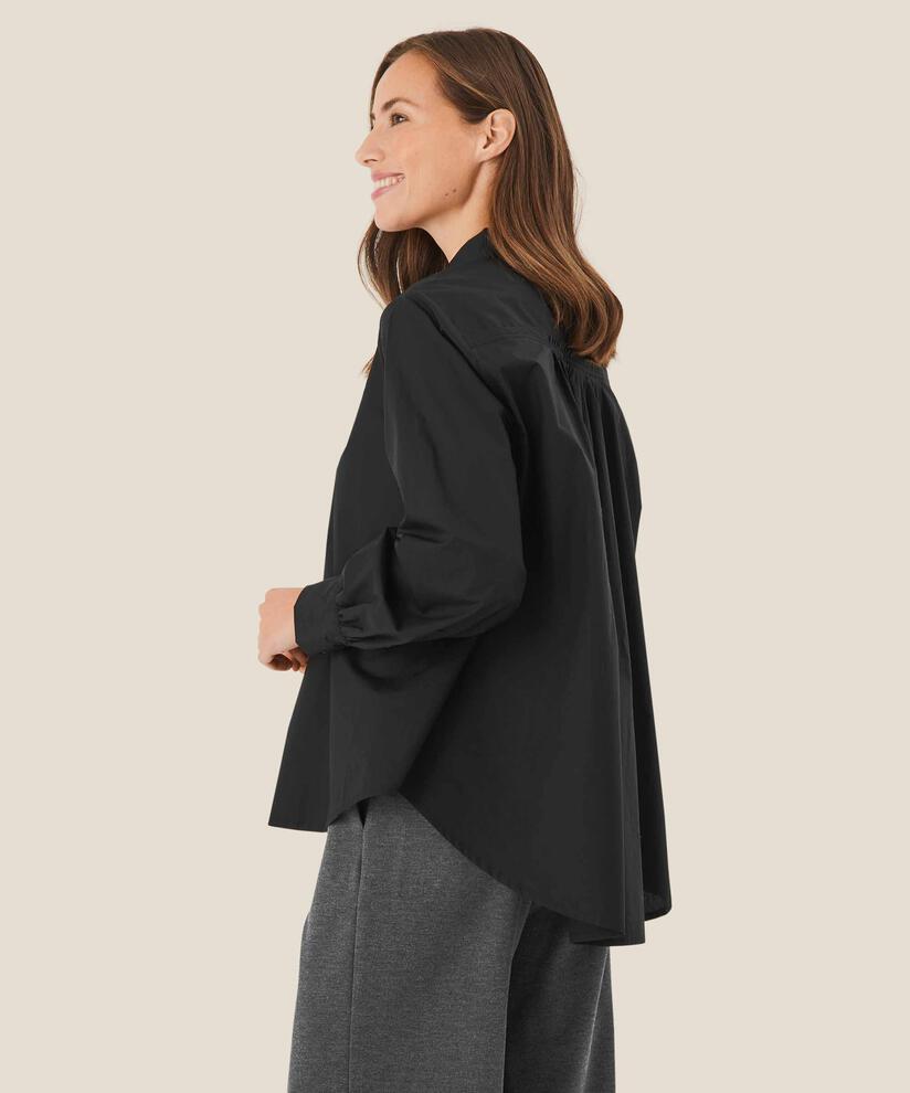 chemise boutonnée en coton, Black