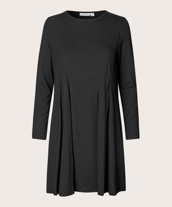 tunique en jersey avec plis et poches fendues, Black