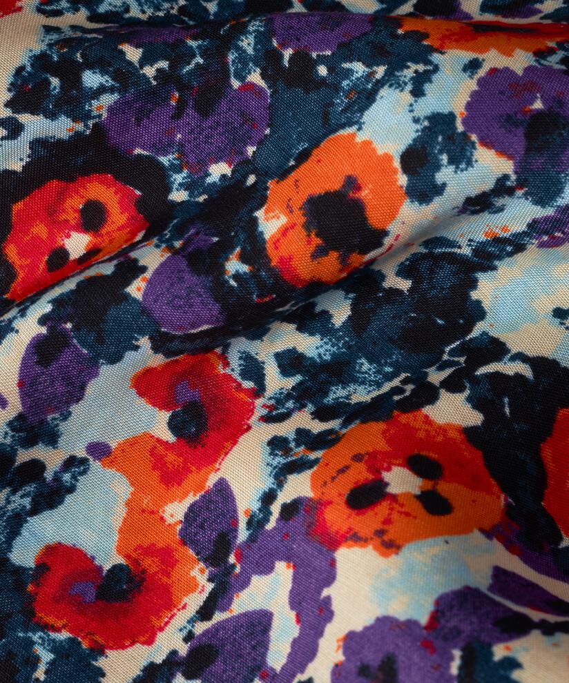 Robe fleurie en viscose avec liens et poches fendues, Meadow Violet