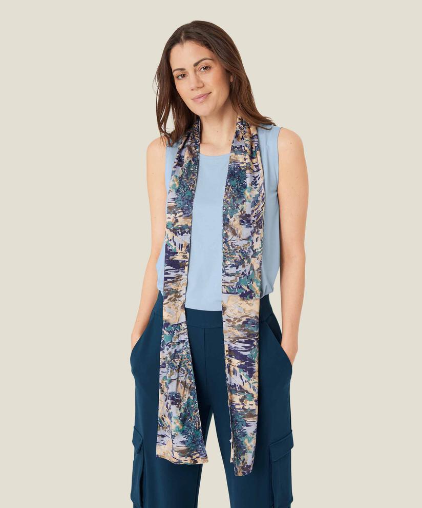 Écharpe en viscose imprimée, Teal
