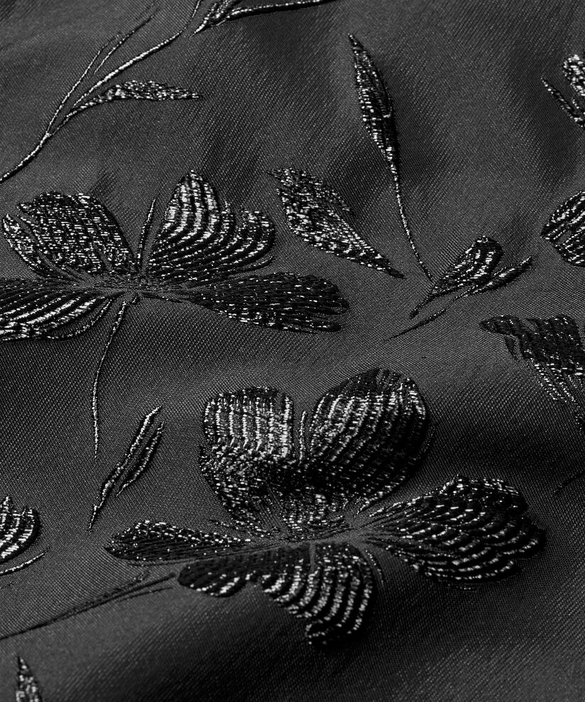 veste avec broderie florale et fermeture éclair, Black