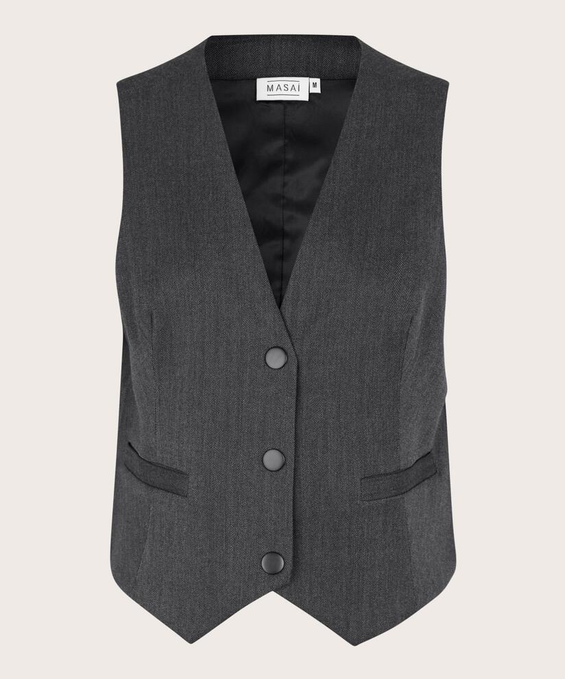 gilet avec poches passepoilées, D. Grey mel.