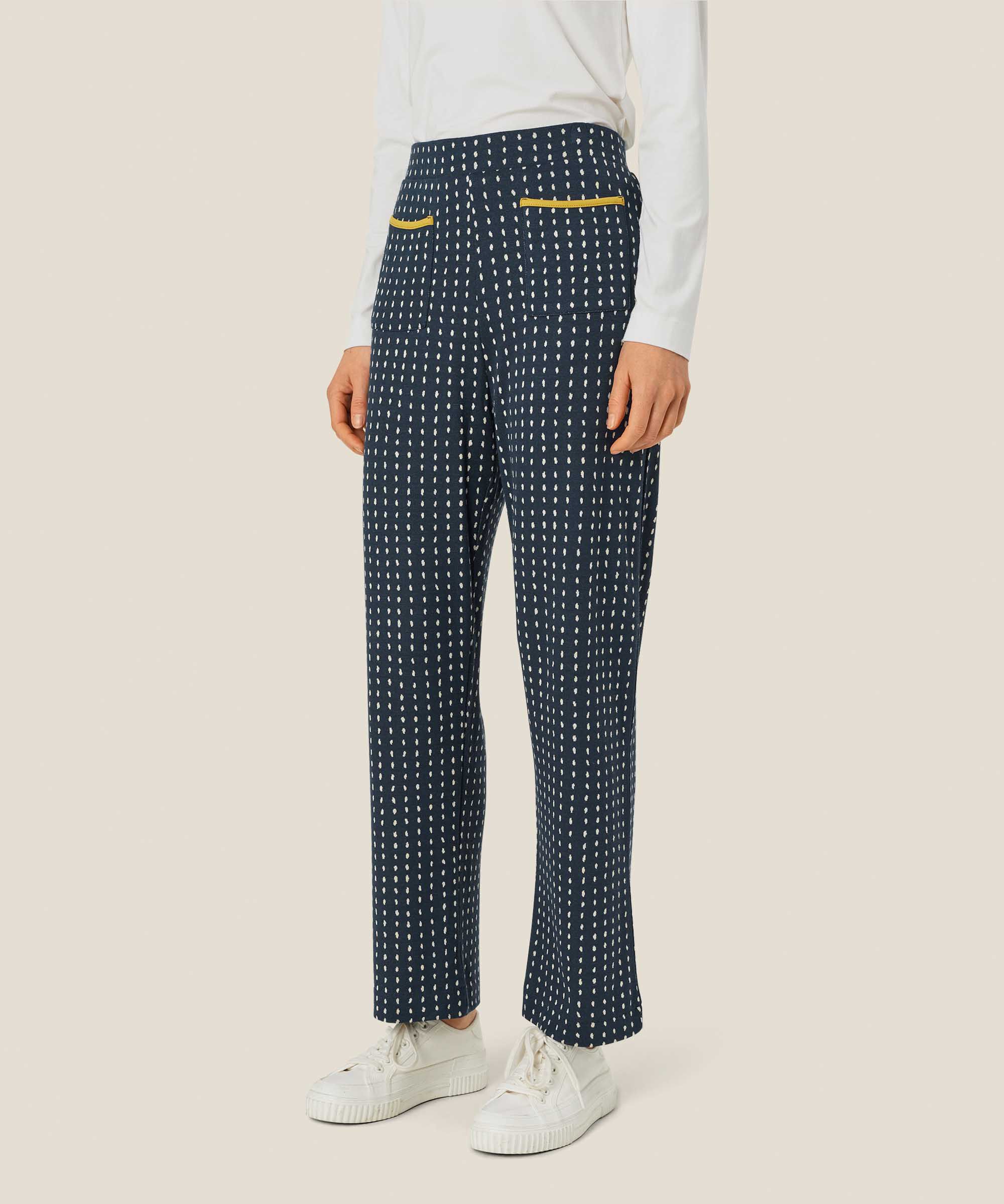 pantalon en jersey à pois avec taille élastique, Mood Indigo
