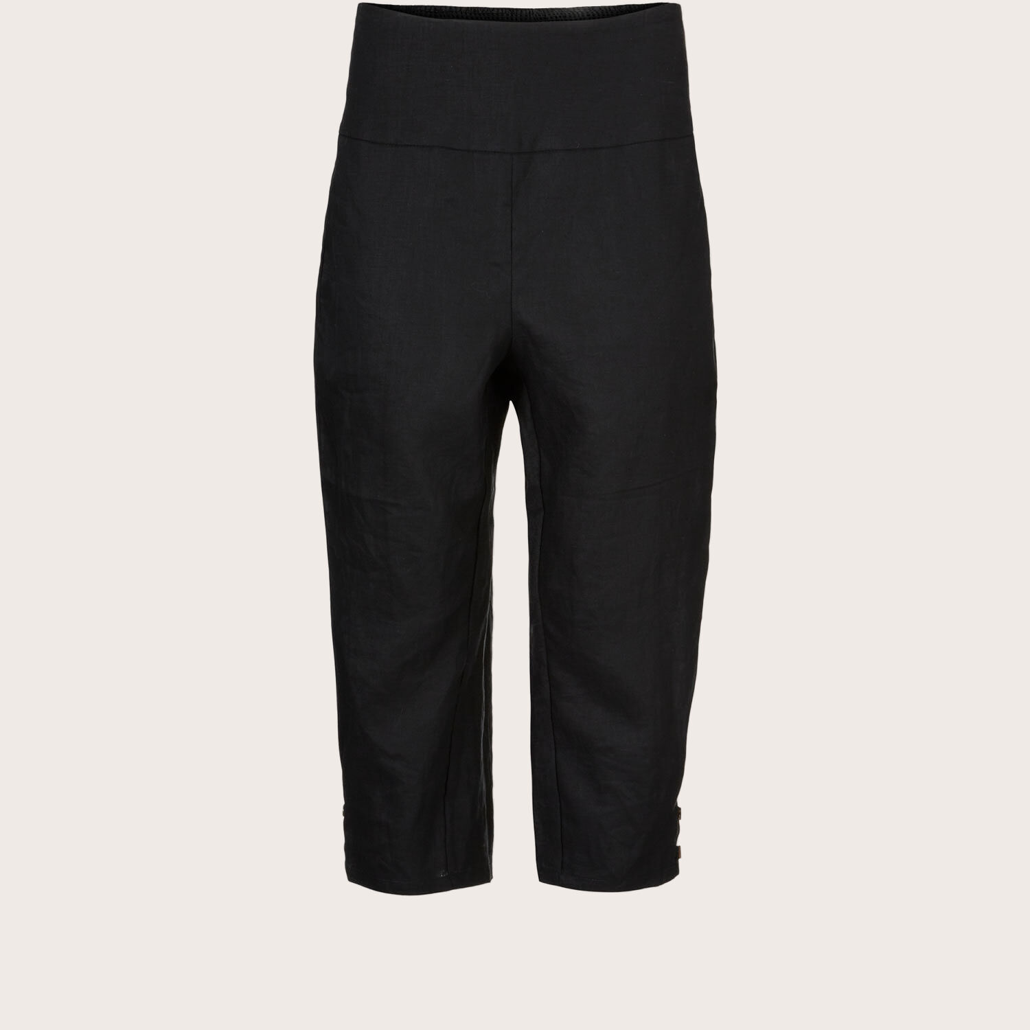 pantalon en lin avec large &eacute;lastique smock&eacute; au dos, Black