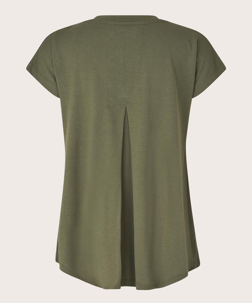 T-shirt En Jersey Col V, D. Lichen Green