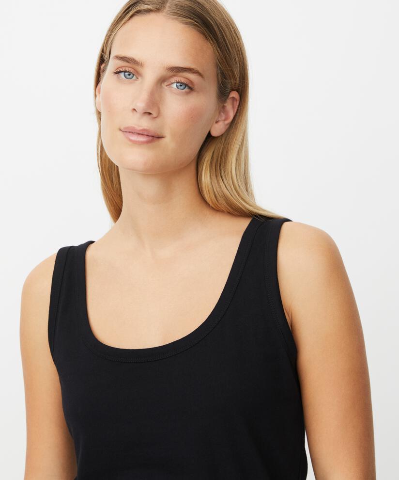 débardeur ajusté en jersey extensible, Black