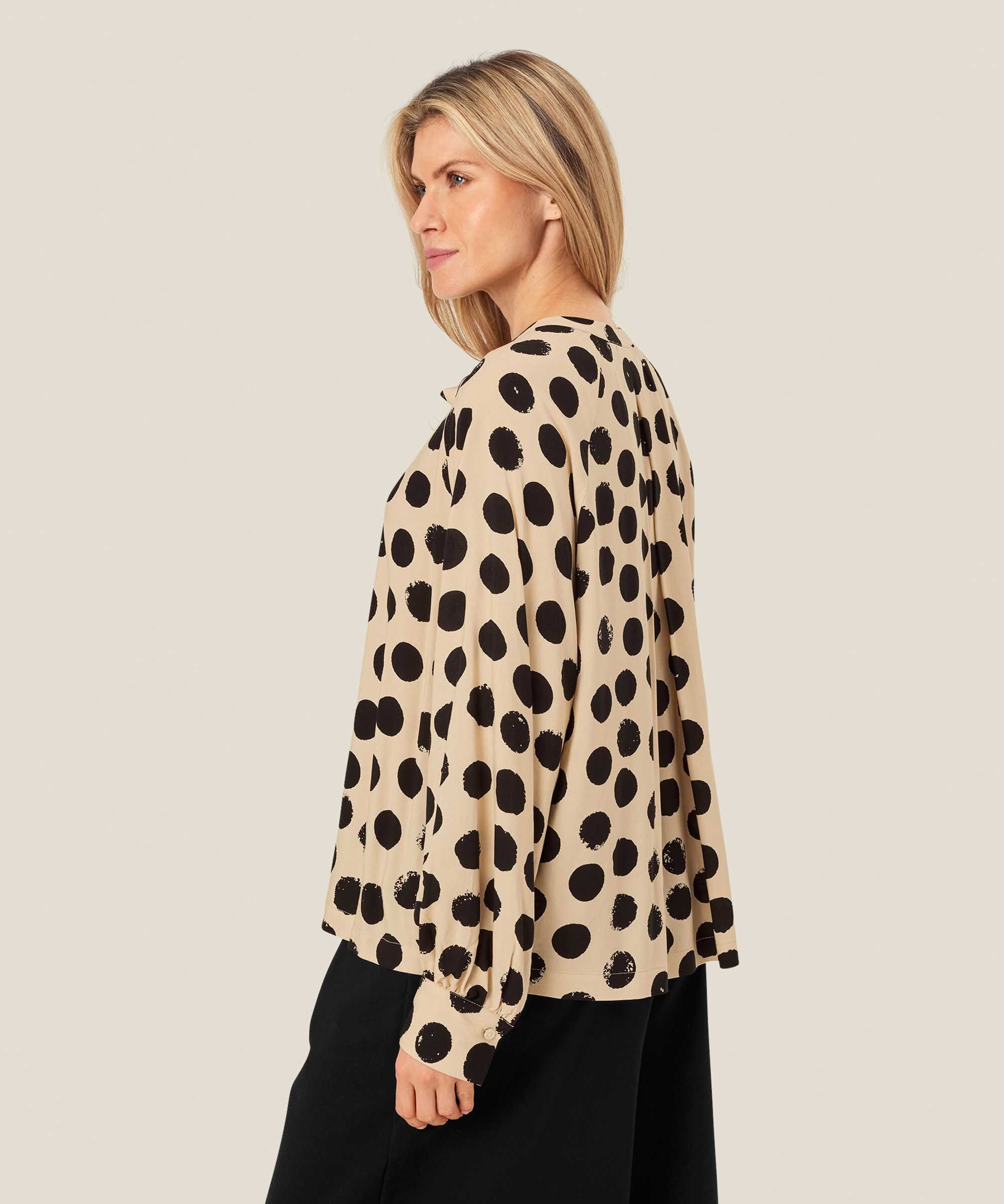 blouse en viscose avec liens au cou, Fog