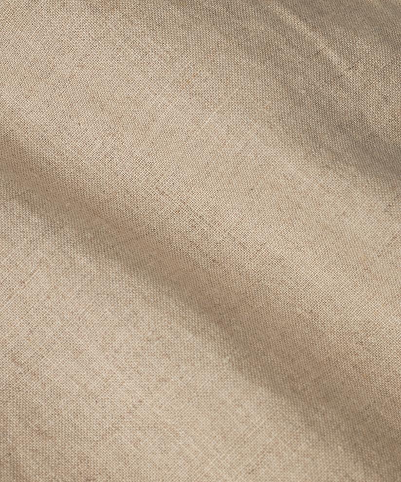 pantalon droit en lin avec smocké au dos, Natural