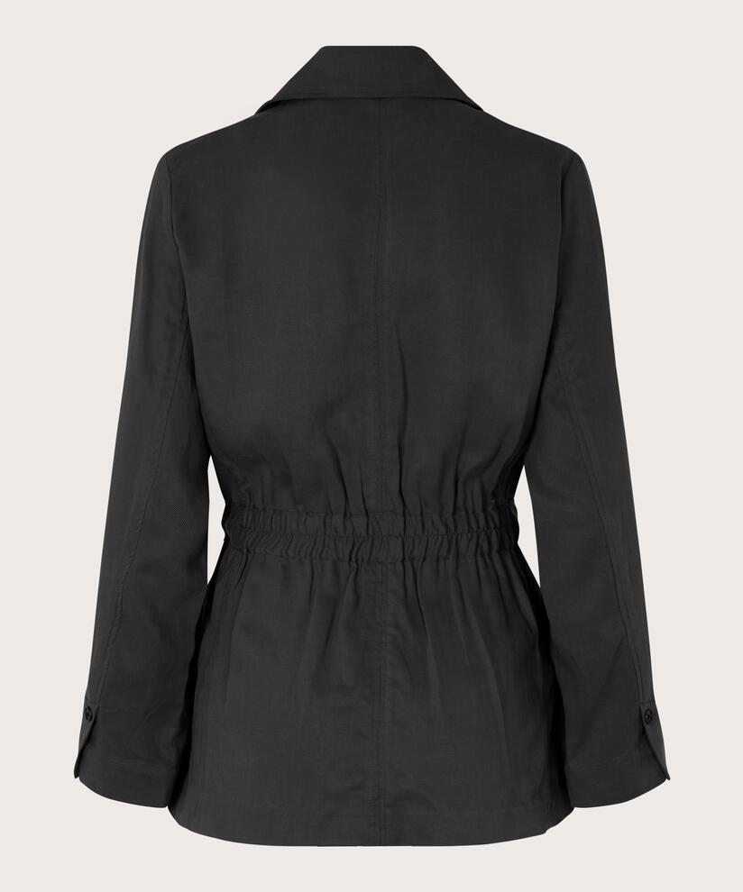 veste avec poches et liens à la taille, Black