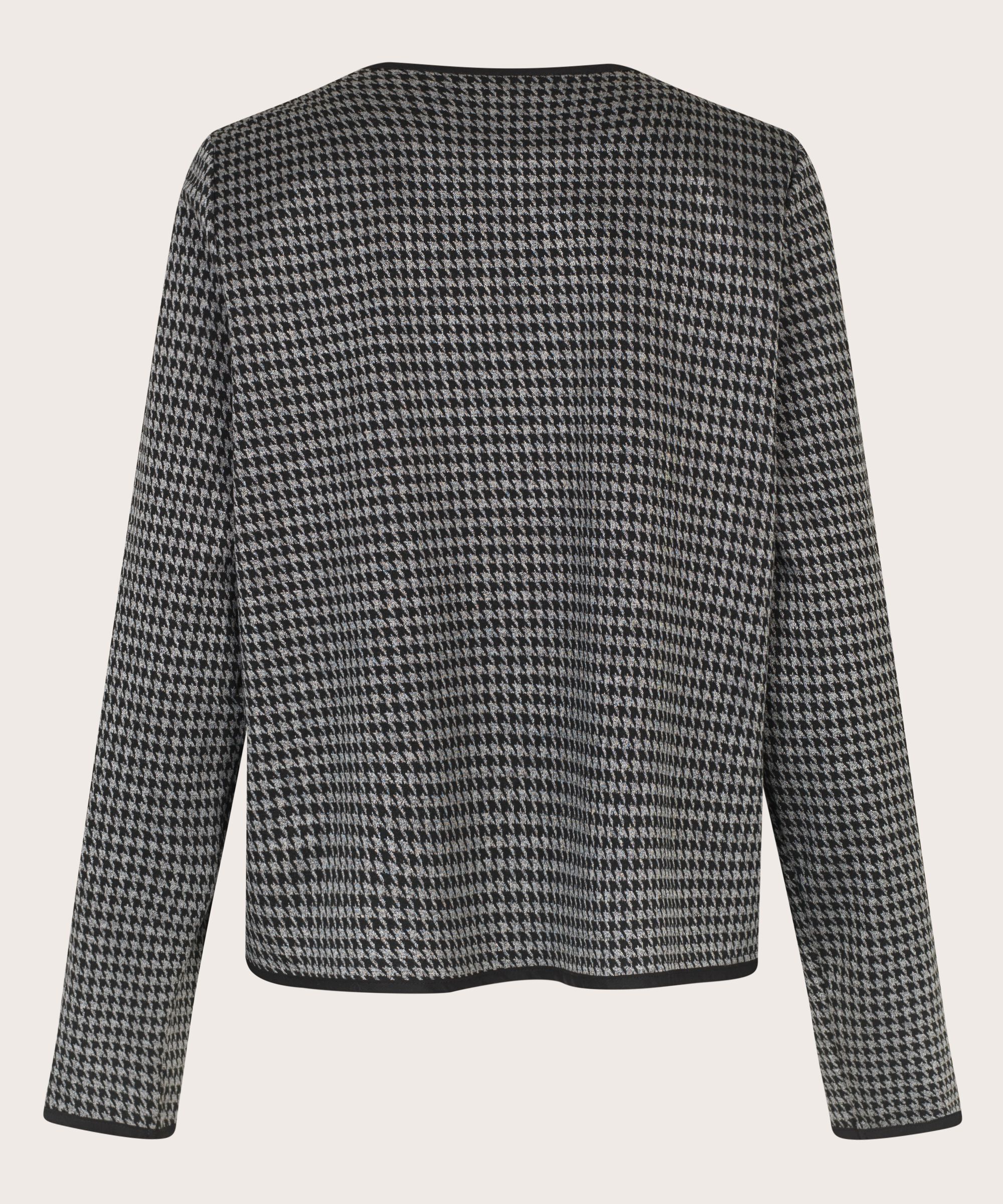 veste en jersey à carreaux avec boutons, Black