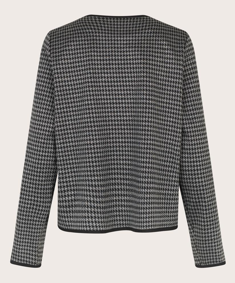 veste en jersey à carreaux avec boutons, Black
