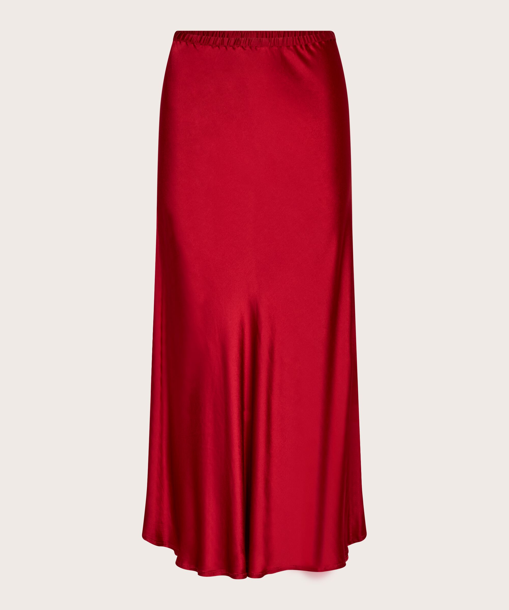 jupe en satin avec élastique étroit à la taille, Red Dahlia