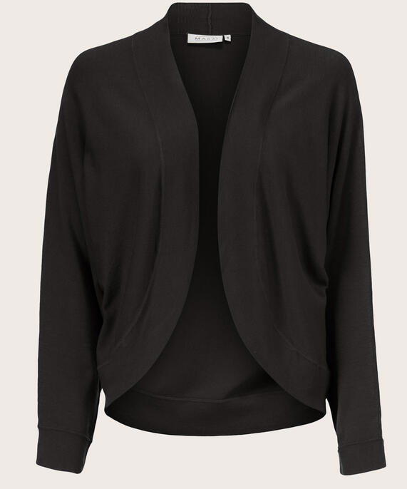 cardigan en maille fine avec devant arrondi, Black