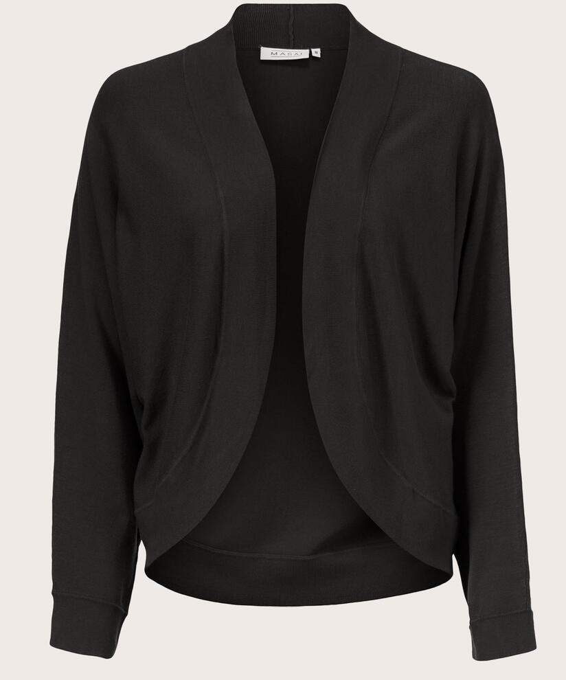 cardigan en maille fine avec devant arrondi, Black