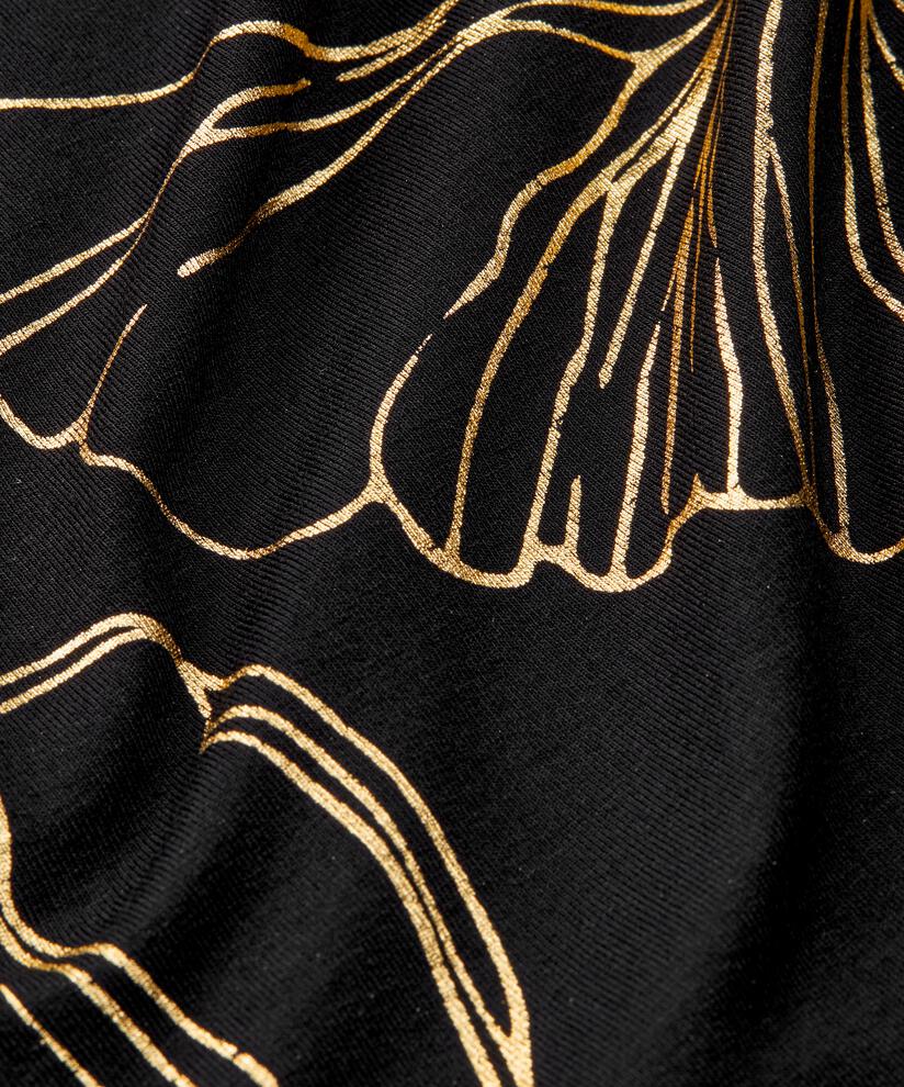 top en jersey imprimé à manches chauve-souris, Gold