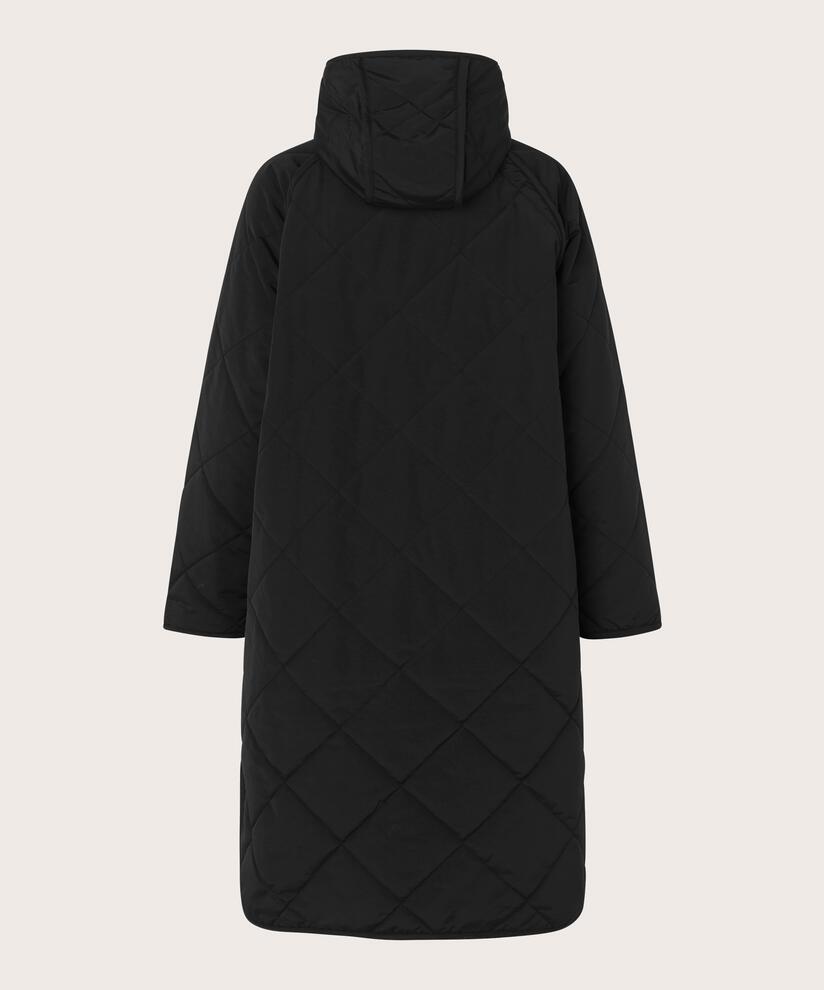 manteau matelassé à capuche, Black