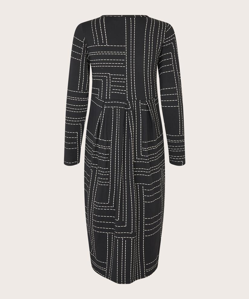 Robe Tulipe En Jersey Avec Zip Au Cou, Black