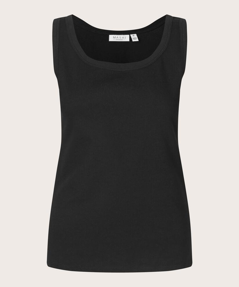 débardeur ajusté en jersey extensible, Black