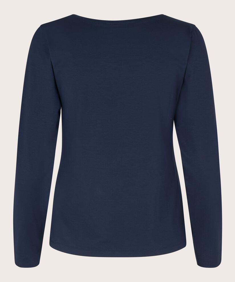 Top En Jersey Doux À Manches Longues, Navy