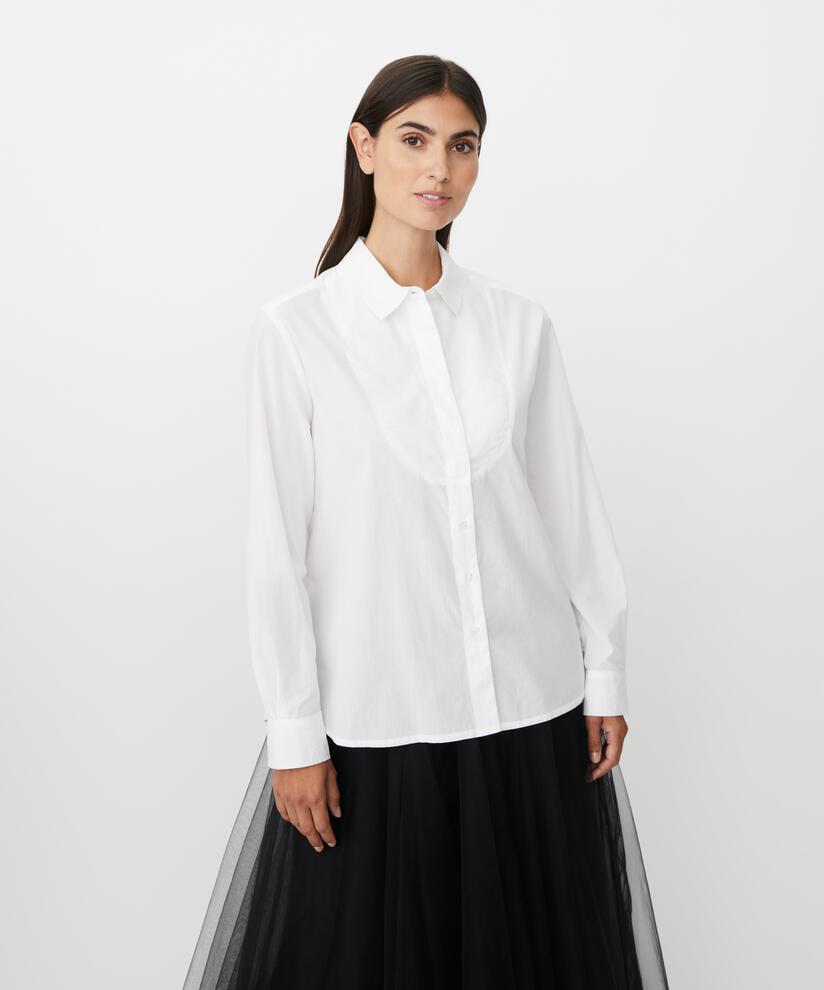 chemise classique en coton avec poignets, White