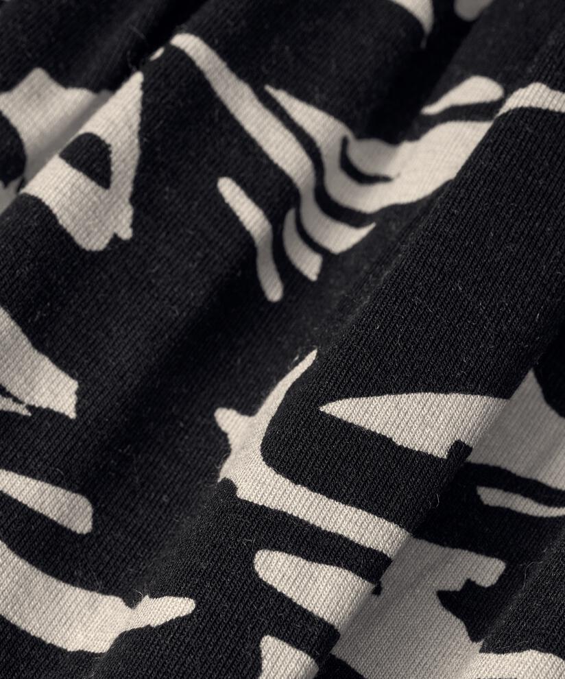 robe en jersey à motif avec poches fendues, Black