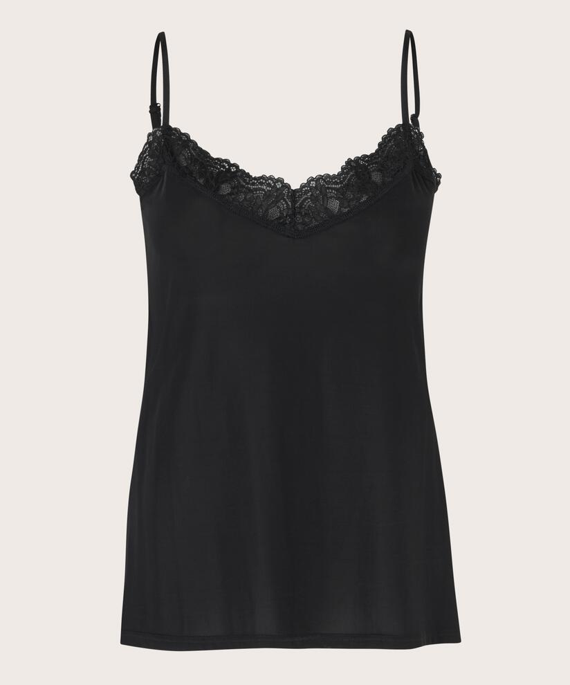 Débardeur avec dentelle, Black
