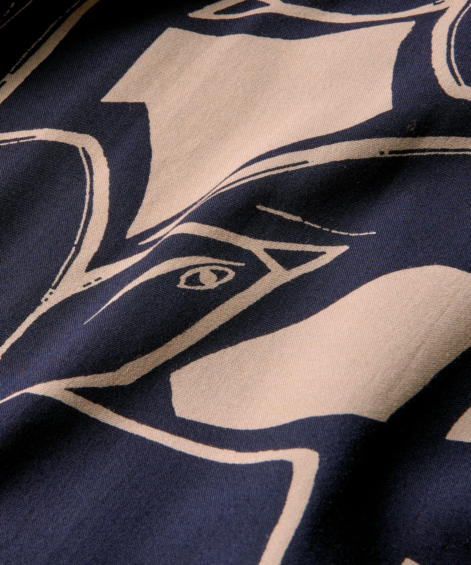 robe en viscose avec col en V et manches 3/4, Navy Blazer