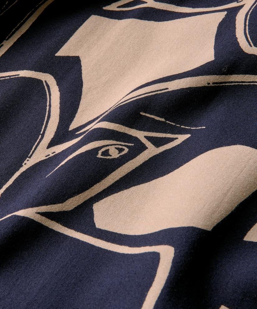 robe en viscose avec col en V et manches 3/4, Navy Blazer